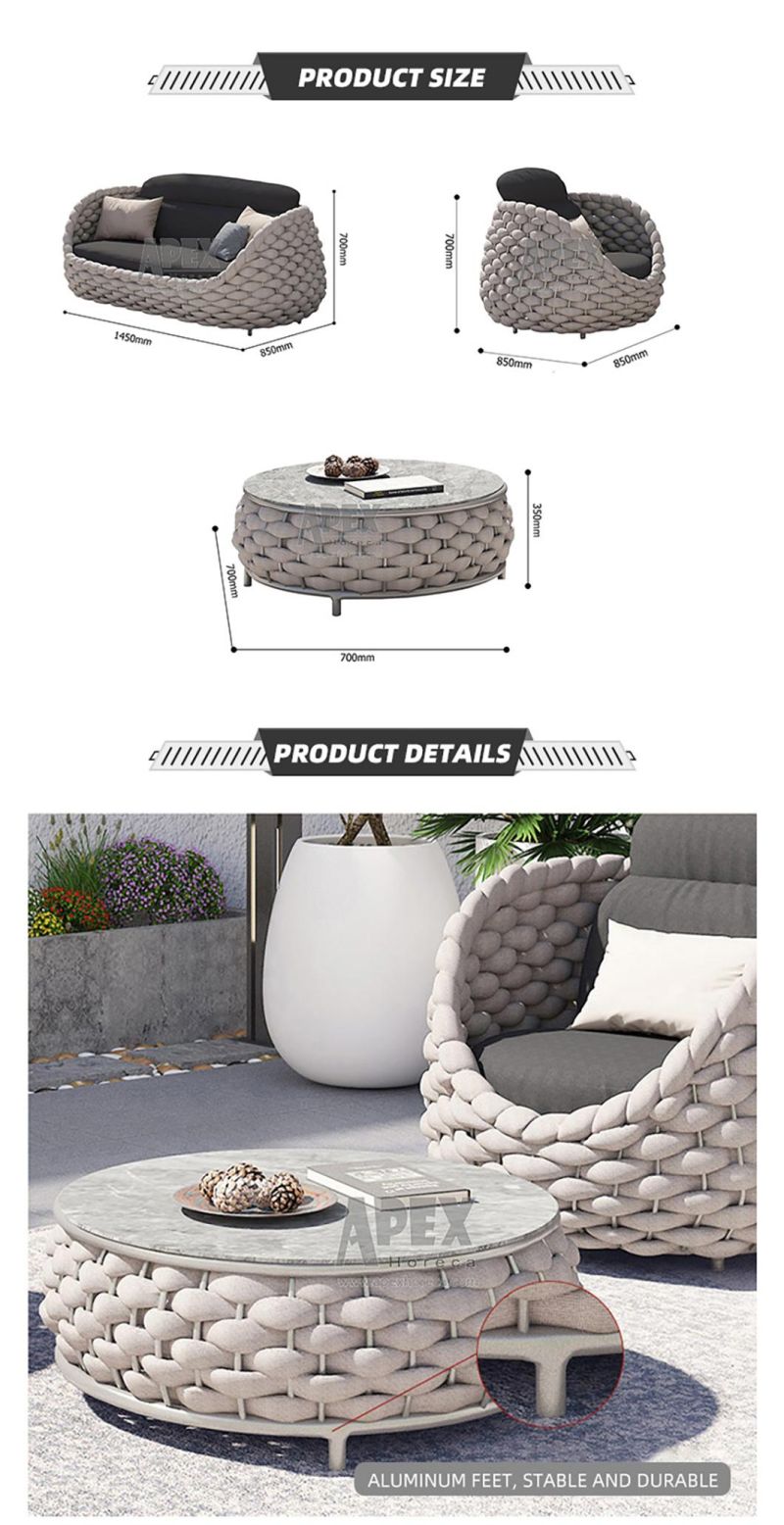 New Garden Furniture Outdoor Aluminum Waterproof Sofa Set Quality Wholesale
