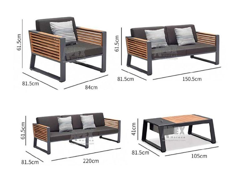 Modern Outdoor Lounge Patio Furniture Aluminum Frame Sofa Set Wholesale