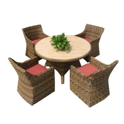 Garden Outdoor Furniture Wicker Dining Table and Chair Furniture Set