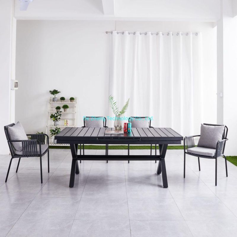 Commercial Coffee Shop Dining Extendable Furniture Aluminum Dining Extendable Table and Dining Restaurant Table