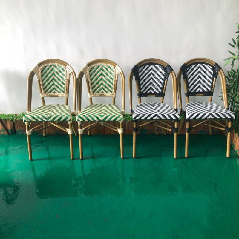 Foshan Factory Price Modern External Aluminium Bistro Rattan Chair