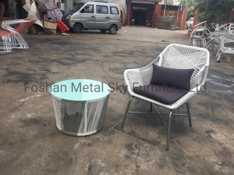 Outdoor Metal Rattan Garden Hotel Furniture Leisure Glass Table Chair