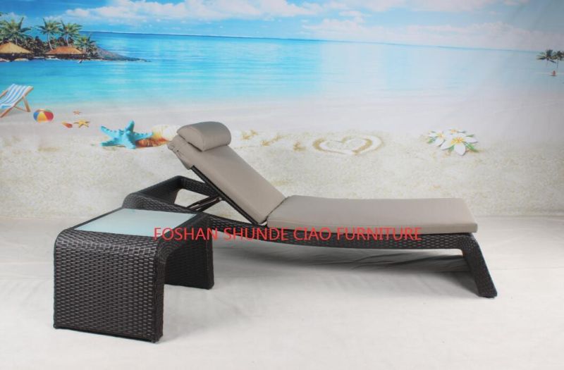 Poolside Seaside Resort Hotel Outdoor PE Rattan Weaving Lounge Outdoor Furniture with Cushion
