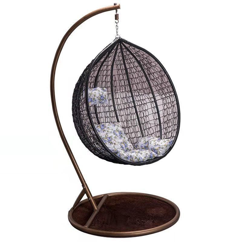 Custom Outside Garden Ratten Egg Shaped Furniture Single Hammock Hanging Chair