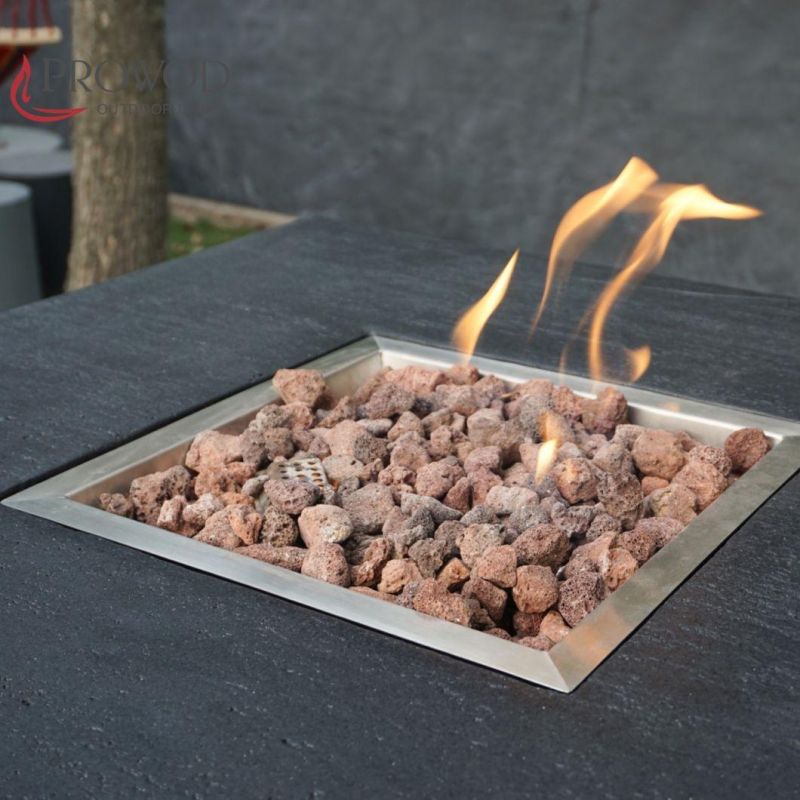 Propane Grc Concrete Material Cement with Fiber Glass Travtine Fire Table Fire Bar Coffee Table