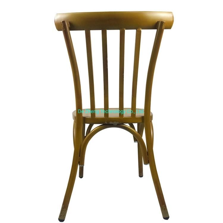 American Style Natural Color Aluminum Luxury Outdoor Restaurant Cafe Chair Set