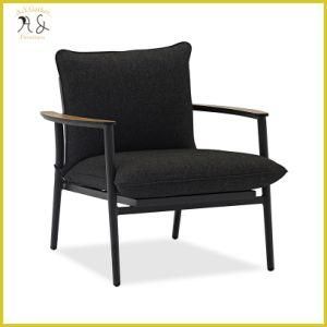 Modern Outdoor Furniture Black Metal Upholstery Dining Armchair