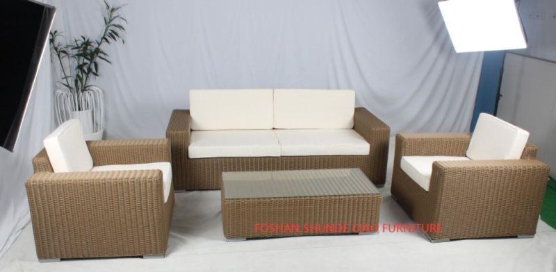 Big Size European Style 4PCS Leisure Patio Garden Rattan Sofa Set Outdoor Furniture for Hotel