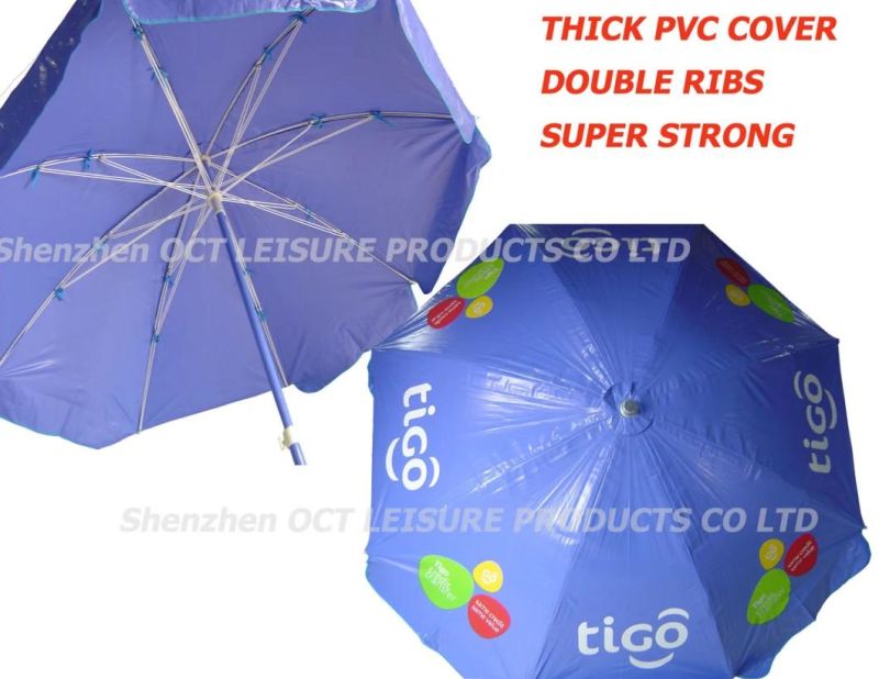Reinforced Advertising Beach Umbrella with Complex Imprinting (OCT-BUDPVC03)