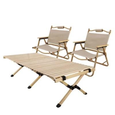 Outdoor High Quality Factory Directly Custom Design Folding Chair Camping Chair with Wood Armrest