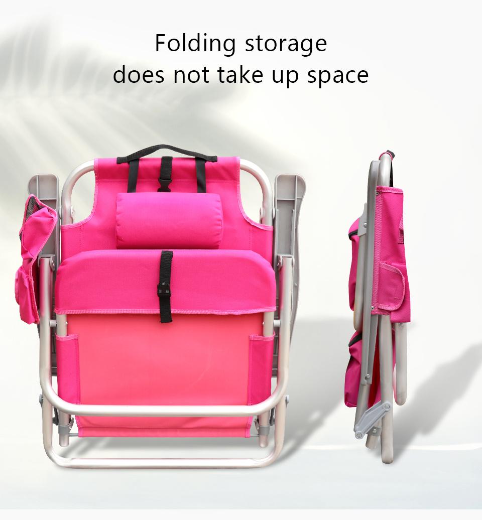Folding Beach Chair Ultralight with Backrest Armchair Hiking Camping Picnic Foldable Chaise Outdoor Furniture Recline or Lay