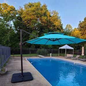 Outdoor Aluminium Roma Umbrella Double Layer Sun Parasol Cantilever Garden Restaurant Patio Umbrella