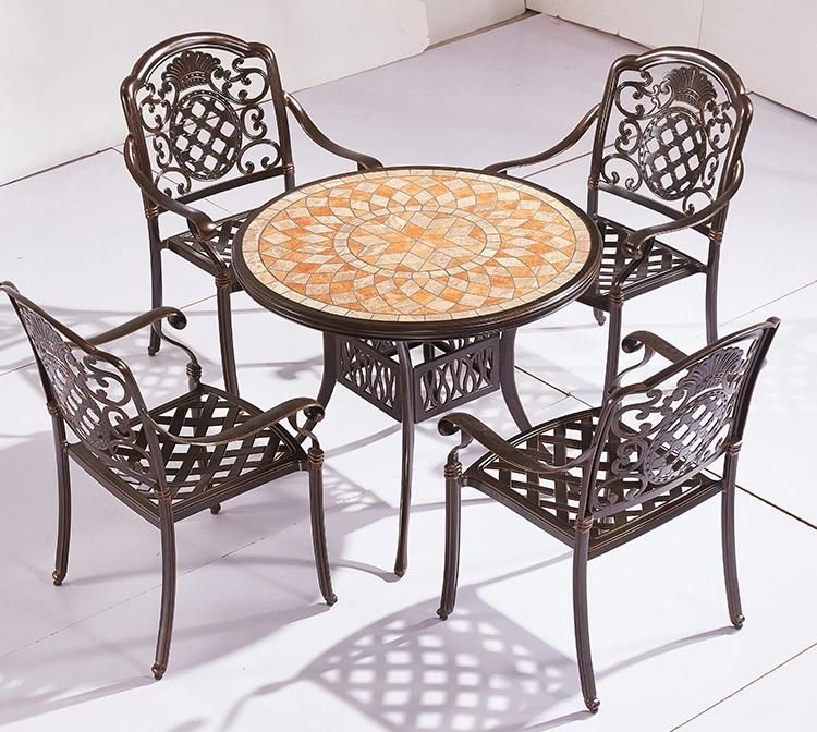 Round Table Set Outdoor Patio Table Set Cast Aluminum Dining Furniture