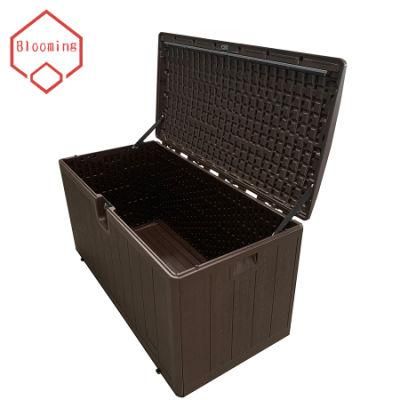 Patio Furniture Brown Garden Storage Deck Box for Throw Pillows Tools