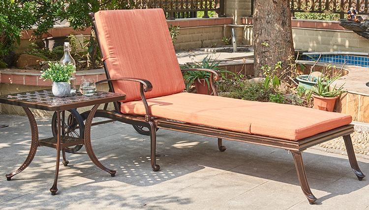 Cast Aluminum Sun Loungers Chair Garden Hotel Outdoor Furniture