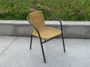 Patio Outdoor Rattan Wicker Furniture Steel Chair Stack Welded Frame