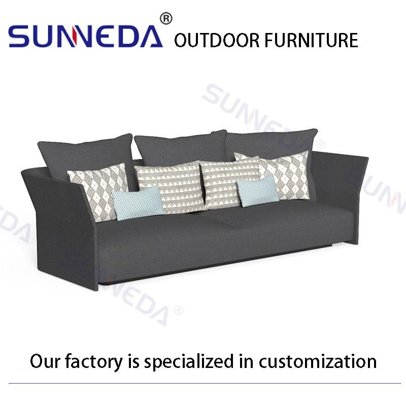 Lounge 3 Seater Metal Small Garden Balcony Outdoor Corner Sofa Set