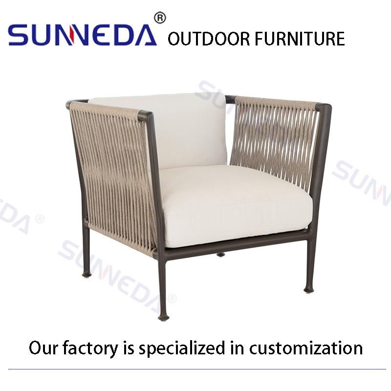 Aluminum Frame Garden Furnitures Woven Rattan Wicker Soft and Comfortable Sofa Sets