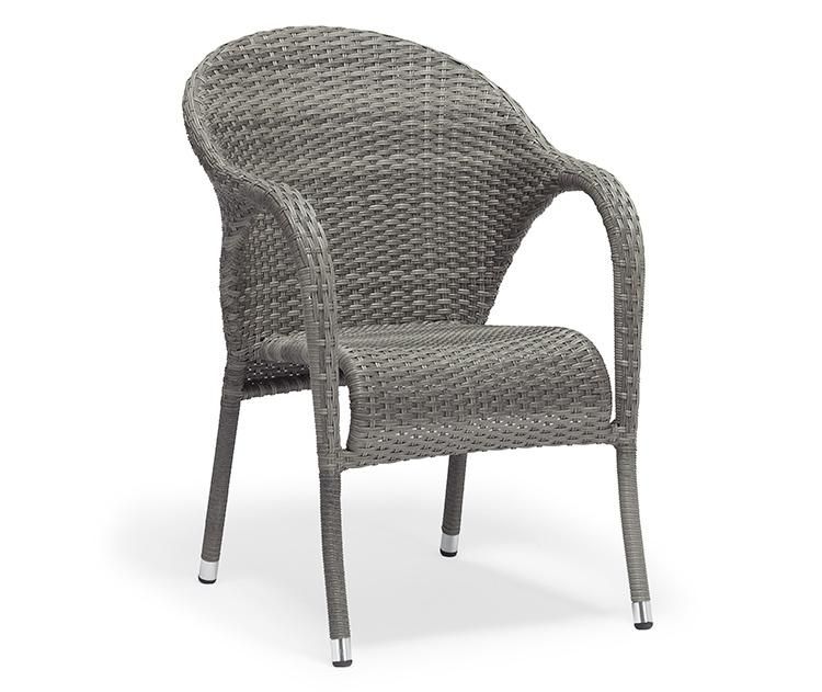 Plastic Rattan Restaurant Chair for The Garden Aluminum with Arms