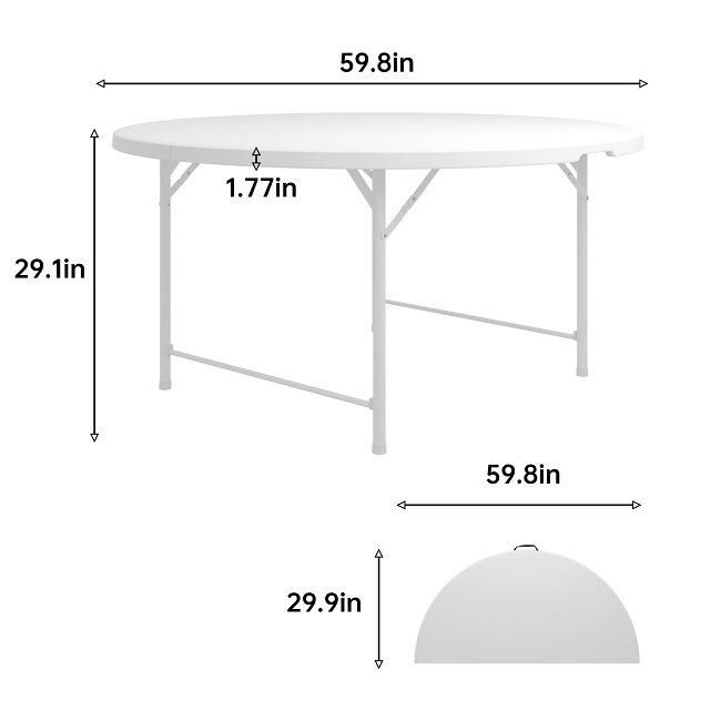 60inches Plastic Banquet Round Folding Table for Dining Events Party