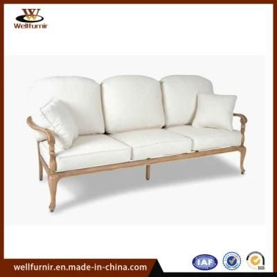 2018 Well Furnir Outdoor Aluminum Furniture Garden Hotel Polywood 3-Seat Sofa