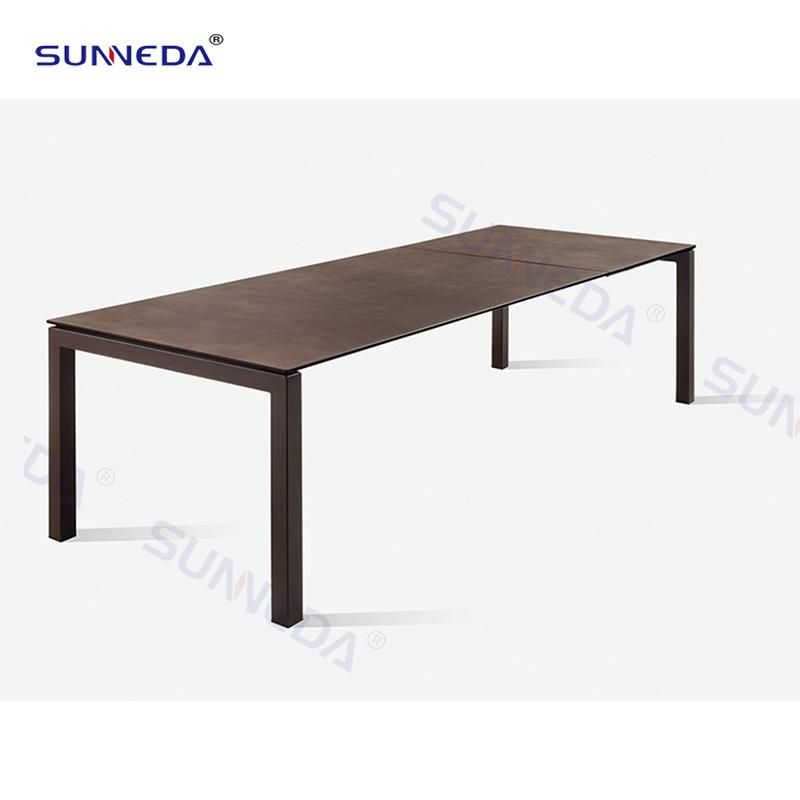 Modern Style Outdoor Table Set with Aluminum Frame, Spray UV Powder