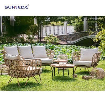 Hotel Comfortable Outdoor Garden Sets Rattan Woven Sofa Set