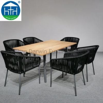 Outdoor Garden Furniture Hotel Dining Set Table and Chair Rope Furniture