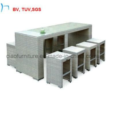 9-Pieces White Steel Bar Table and Chair (2031BT+2031BC)