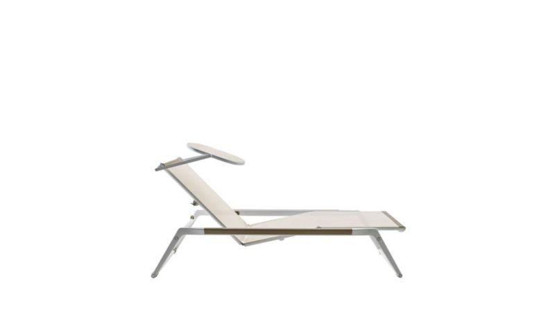 Pool Sun Lounge with Waterproof Teslin Mesh and Stackable Structure