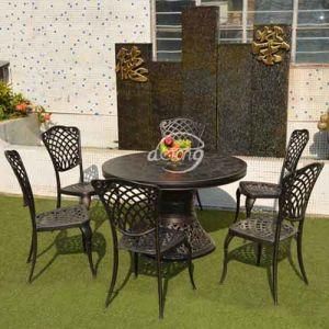 European Style Outdoor Dining Furniture Cast Aluminum Table and Chairs