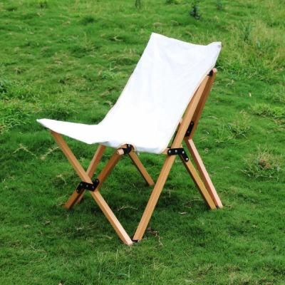 in Butterfly Shape with Easy Carry Bag Removable Canvas Cover Foldable Wood Camping Lawn Chair