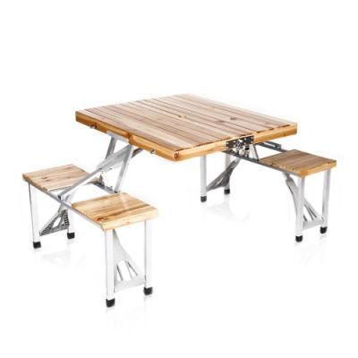High Quality Foldable Wooden Picnic Table Portable Folding Wood Outdoor