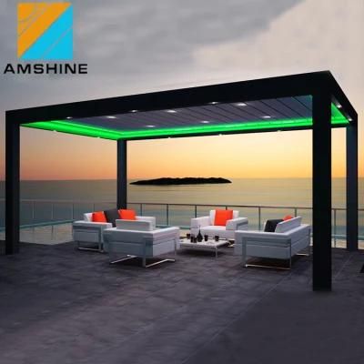 Best Price Canada Economic Rainproof Modern Opening Louvre Roof Automatic Patio Outdoor Aluminium Pergola