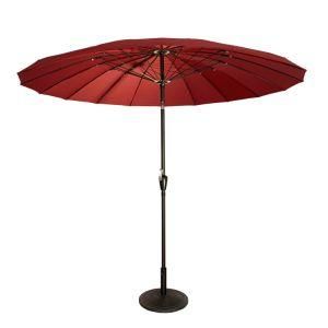 9FT Round Aluminium Patio Umbrella Outdoor Parasol Umbrella with Crank for Garden