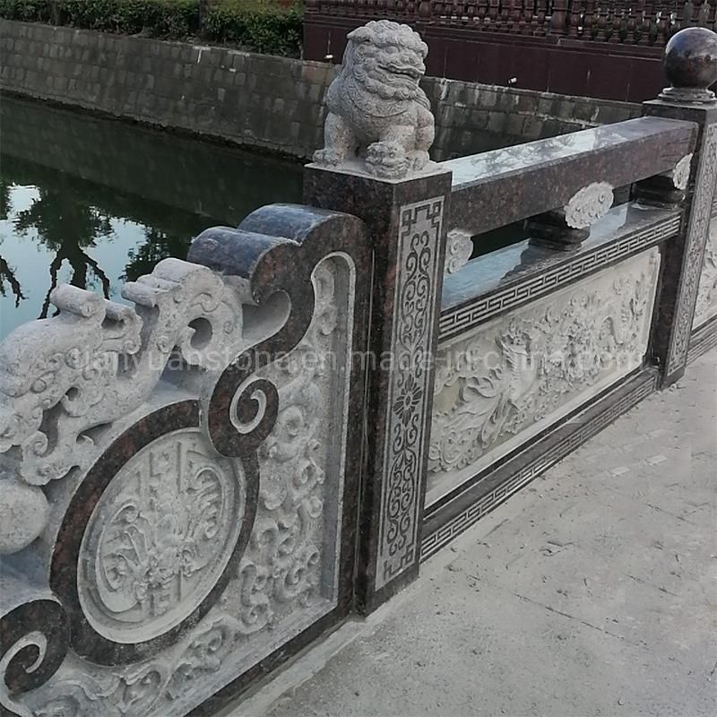 Stone Bridge Carving Chinese Tang Style Natural Stone Arch Bridge for Temple Garden Landscape Design Decoration with Railing