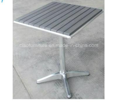 Outdoor Furniture Aluminum Side Table with PS-Wood Top