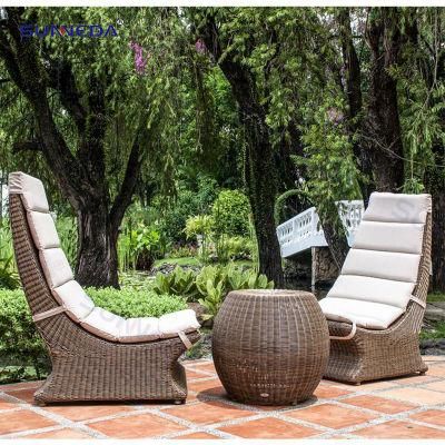 Garden out Door Furniture Traditional Craftsmanship Rattan Lazy Chair with Cushion