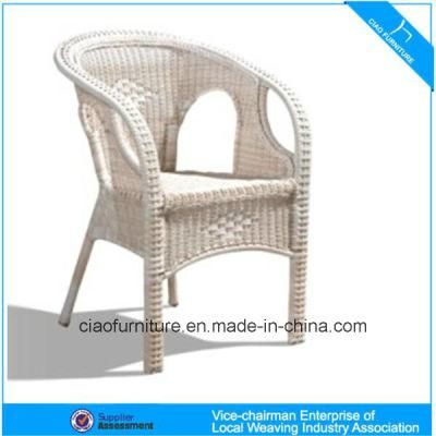 Outdoor Wicker Furniture Garden Chair Single White Rattan Arm Chair