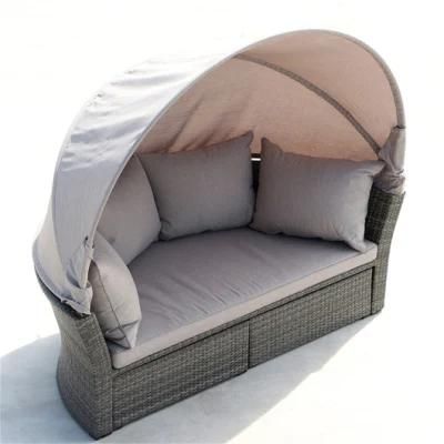 Wholesale Outdoor Garden Pool Furniture Sofa Bed Rattan Sun Lounger Daybed Leisure Beach Swimming Pool Lounge Aluminum Round Sun Bed