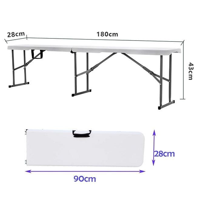 High Quality Outdoor Garden Patio Portable Plastic White Folding Bench
