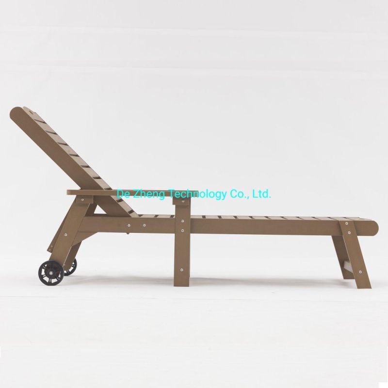 Patio Garden Leisure Teak Wood Home Outdoor Sun Lounger for Pool Beach