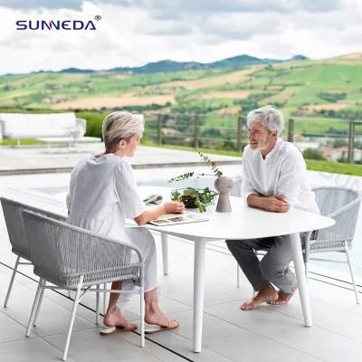 Cafe Restaurant Aluminum Legs Outdoor Terrace Restaurant Rope Chairs