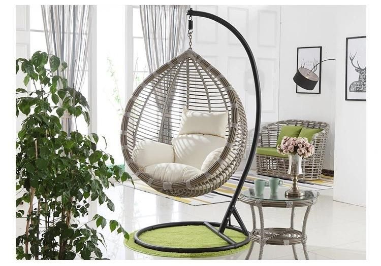 Modern Wicker Handmade Rattan Leisure Customized Garden Metal Swing Chair