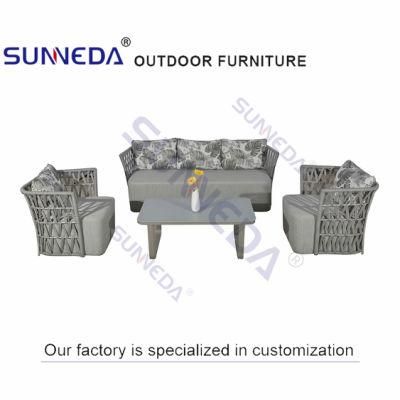 Sunneda Morden Garden Upholstered Rattan Woven Furniture Outdoor Sofa