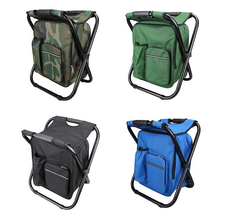 Outdoor Lightweight Portable Camo Insulated Cooler Fishing Chair Bag with Water Bottle Holder