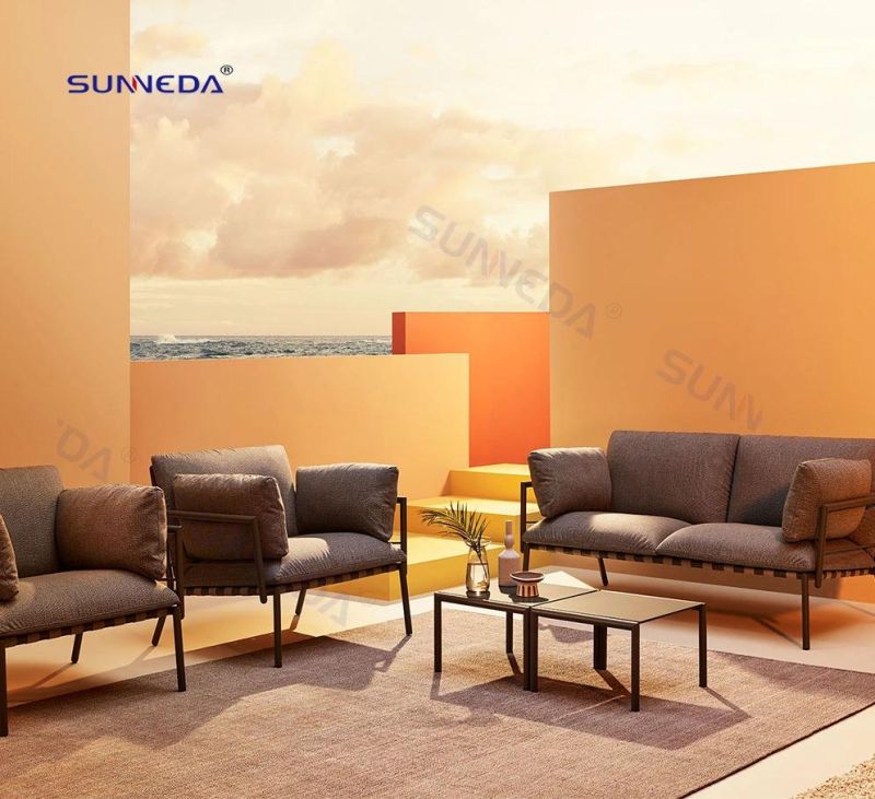 Modern Leisure Garden Furniture Coating Aluminum Sectional Outdoor Sofa