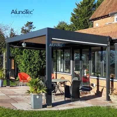 Luxury Fashion Design Motorized Gazebo Garden Safe Building Canopy Tent Good Drainage System Modern Pergola