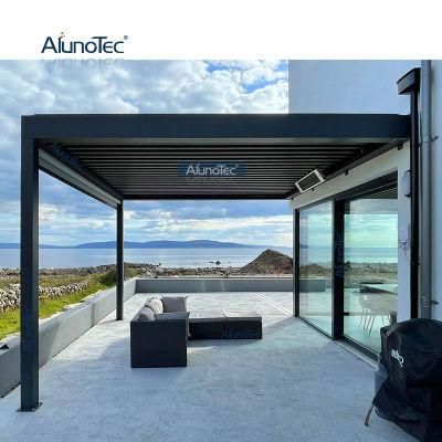 AlunoTec European Style Waterproof Gazebo Aluminum Louver Pergola Louver Roof System Pergolas