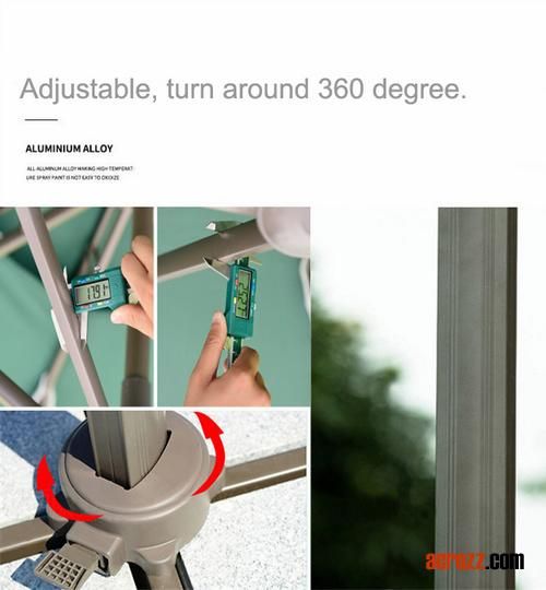 Outdoor Garden Aluminum Folding Beach Sun Solar LED Light Parasol Umbrella